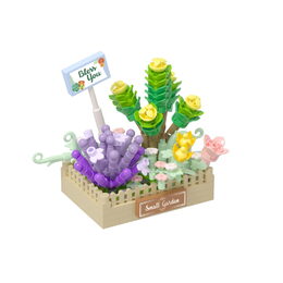 Stavebnice mini KOCO Květinové aranžmá sukulentů plast 232 dílků v krabičce 11x15x6cm