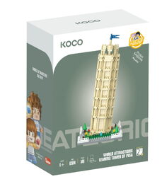Stavebnice mini KOCO Věž v Pise plast 548 ks v krabičce 13x16,5x7cm
