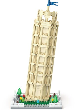 Stavebnice mini KOCO Věž v Pise plast 548 ks v krabičce 13x16,5x7cm
