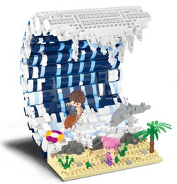 Stavebnice mini KOCO Surfovací vlna plast 1471ks v krabičce 15x20x8cm