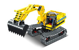 Stavebnice iM.MASTER bagr/robot 2v1 plast 342 dílků v krabici 31x23x6,5cm