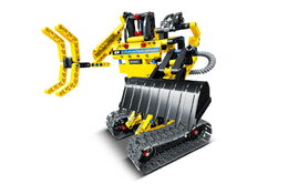 Stavebnice iM.MASTER bagr/robot 2v1 plast 342 dílků v krabici 31x23x6,5cm
