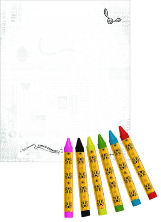 Samolepkový set 500ks Harry Potter s blokem a voskovkami 12ks v sáčku