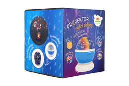Projektor noční oblohy plast 14x11cm na baterie/USB se světlem v krabici 13x14x13cm