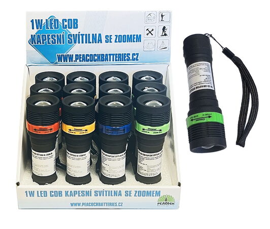 Konnoc S-125 svítilna 1W COB 3xAAA ZOOM