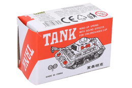 Tank kovový natahovací na klíček 6cm v krabičce 7x3x5cm