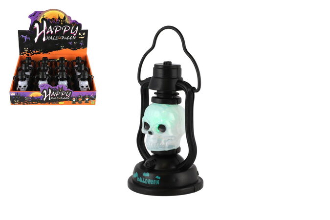 Mini lampička/svítilna strašidelná Halloween plast 7x12cm na baterie se světle, zvukem 12ks v boxu