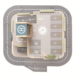 2Kids Toys Dřevěná garáž s cestou