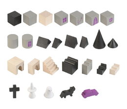 Stavebnice Strašidelný hrad dřevěný v krabici 29,5x20x6,5cm