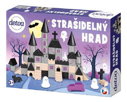 Stavebnice Strašidelný hrad dřevěný v krabici 29,5x20x6,5cm