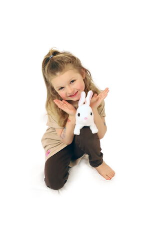 Králík Ben plyš/plast 16x17cm na baterie se zvukem s pohybem v krabici 13x19x18cm