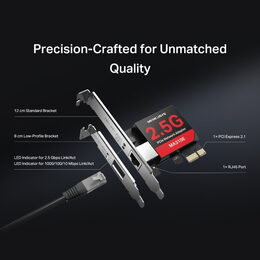 Síťová karta TP-Link Mercusys MA310E 100/1000/2,5G PCIe, Full/Low bracket