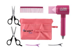 Sada krásy/Malá kadeřnice s fénem s doplňky plast na baterie na kartě 39x26x7cm