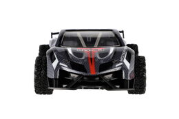 Auto RC sportovní plast 2,4GHz 20cm na baterie šedo-červené v krabici 24x12x14cm