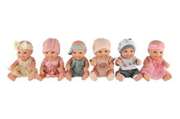 Panenka/miminko měkké tělo plast 20cm mix druhů 12ks v boxu