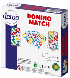 Domino match společenská hra dřevo v krabičce 15x15x3,5cm