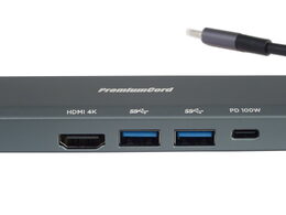 Adaptér PremiumCord USB-C na HDMI + 2x USB3.2 + PD 100W+ RJ45 10/100/1000Mbps