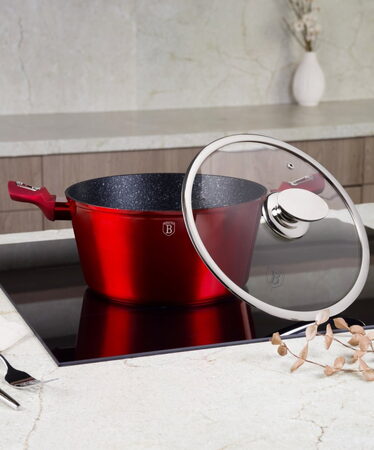 BERLINGERHAUS Sada nádobí s mramorovým povrchem 18 ks Burgundy Metallic Line BH-7035