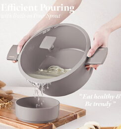 BERLINGERHAUS Kastrol s titanovým povrchem a poklicí 24 cm Taupe Collection BH-8101