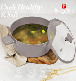 BERLINGERHAUS Kastrol s titanovým povrchem a poklicí 24 cm Taupe Collection BH-8101