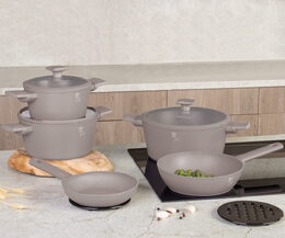 BERLINGERHAUS Kastrol s titanovým povrchem a poklicí 24 cm Taupe Collection BH-8101