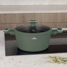 BERLINGERHAUS Sada nádobí s titanovým povrchem 15 ks Matte Green Collection BH-8208