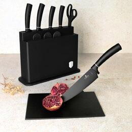 BERLINGERHAUS Sada nožů s nepřilnavým povrchem 11 ks ve stojanu Black silver Collection BH-2492