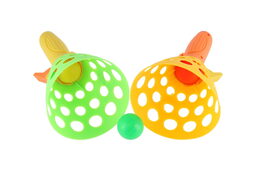 Catch ball hra 2ks + 3 míčky plast 19cm v síťce
