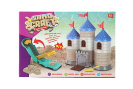Stavebnice hrad s pískem plast s doplňky v krabici 28x19x8cm