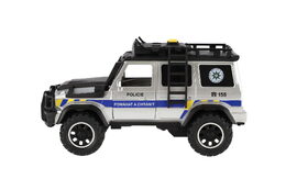 Auto záchranáři policie terénní plast 23x14cm na setrvačník na baterie se světlem se zvukem v krabic