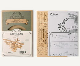 RoboTime 3D dřevěná skládačka Historické letadlo Historické letadlo