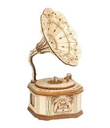 RoboTime 3D dřevěná skládačka Starožitný gramofon