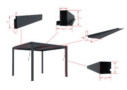 Bioklimatická pergola G21 Austin 4x3 m, antracitová hliníková