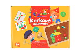 Korková zatloukačka CREATED dřevo s doplňky v krabici 33x24x4,5cm