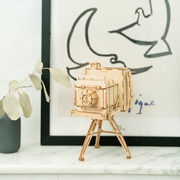 RoboTime 3D dřevěná skládačka Historický fotoaparát