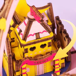 RoboTime 3D dřevěná skládačka hrací skříňky Veselý kolotoč