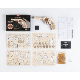RoboTime 3D dřevěné mechanické puzzle Revolver Corsac