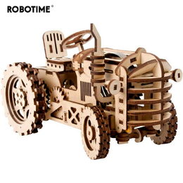 RoboTime 3D dřevěné mechanické puzzle Traktor