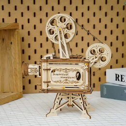 RoboTime 3D dřevěné mechanické puzzle Filmový projektor