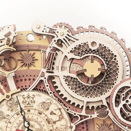 RoboTime 3D dřevěné mechanické puzzle Hodiny s kalendářem