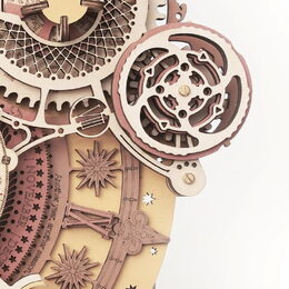 RoboTime 3D dřevěné mechanické puzzle Hodiny s kalendářem