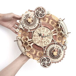 RoboTime 3D dřevěné mechanické puzzle Hodiny s kalendářem
