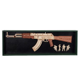 RoboTime 3D Dřevěné mechanické puzzle Útočná puška AK-47