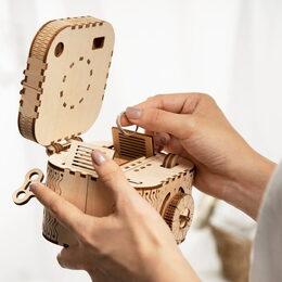 RoboTime 3D dřevěné mechanické puzzle Šperkovnice