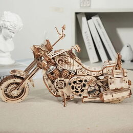 RoboTime 3D dřevěné mechanické puzzle Motorka (cruiser)