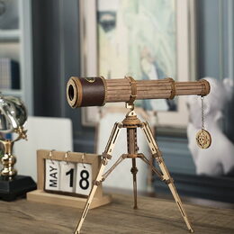 RoboTime 3D dřevěné mechanické puzzle Pirátský dalekohled
