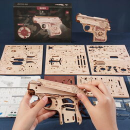 RoboTime 3D dřevěná skládačka Mini pistole Justice Guard