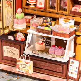 RoboTime 3D dřevěná skládačka Miniatura domečku Medová cukrárna