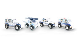 Policejní auta v tubě