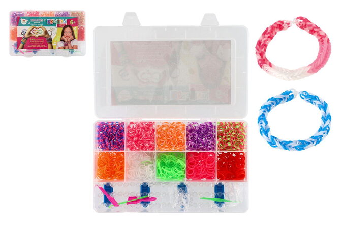 Kreativní sada Zaplétání gumiček - pletací stav s doplňky v plastové krabici 28x17x6cm